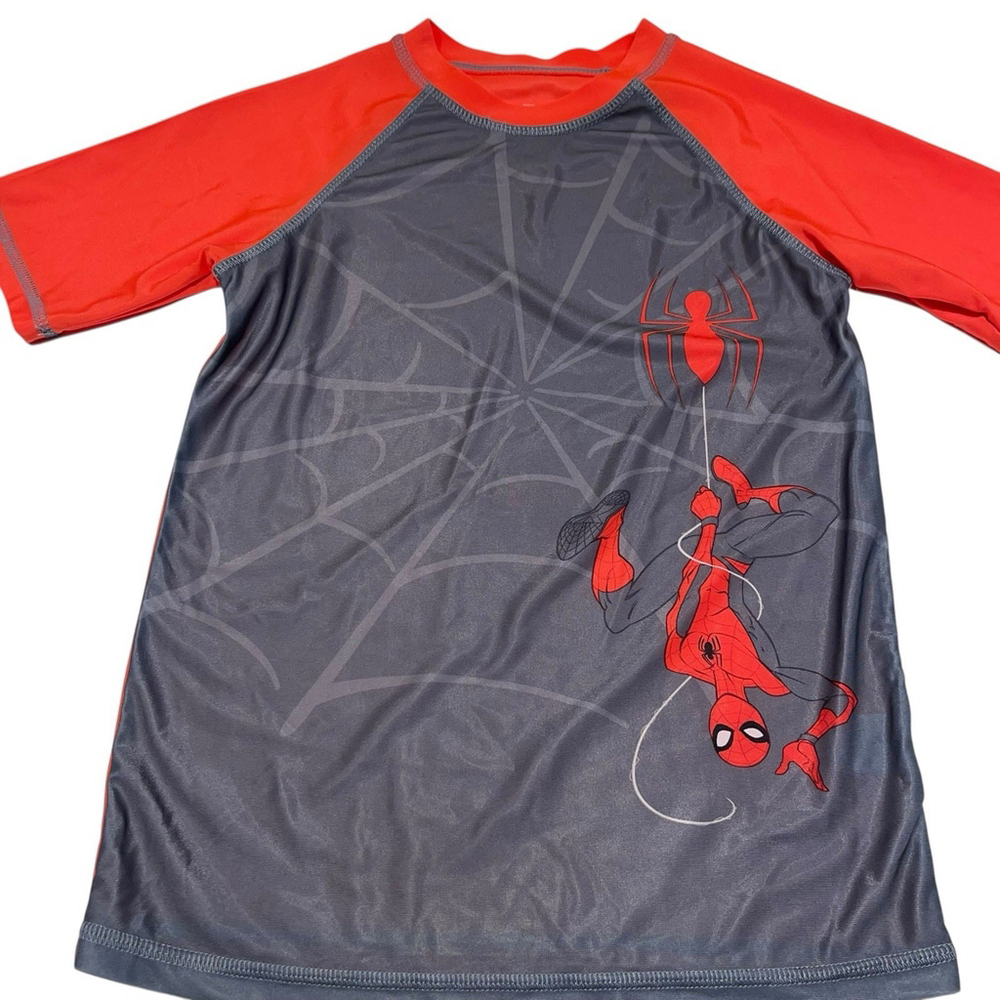 Marvel Comics Amazing Spider-Man Short Sleeve Rash Guard Boys Size M UPF 50+ NWT